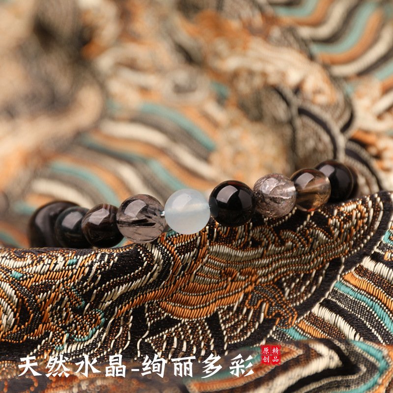 Water-Element Pixiu (Five Elements) Natural Crystal Multi-Gem Auspicious Bracelet - Image 6